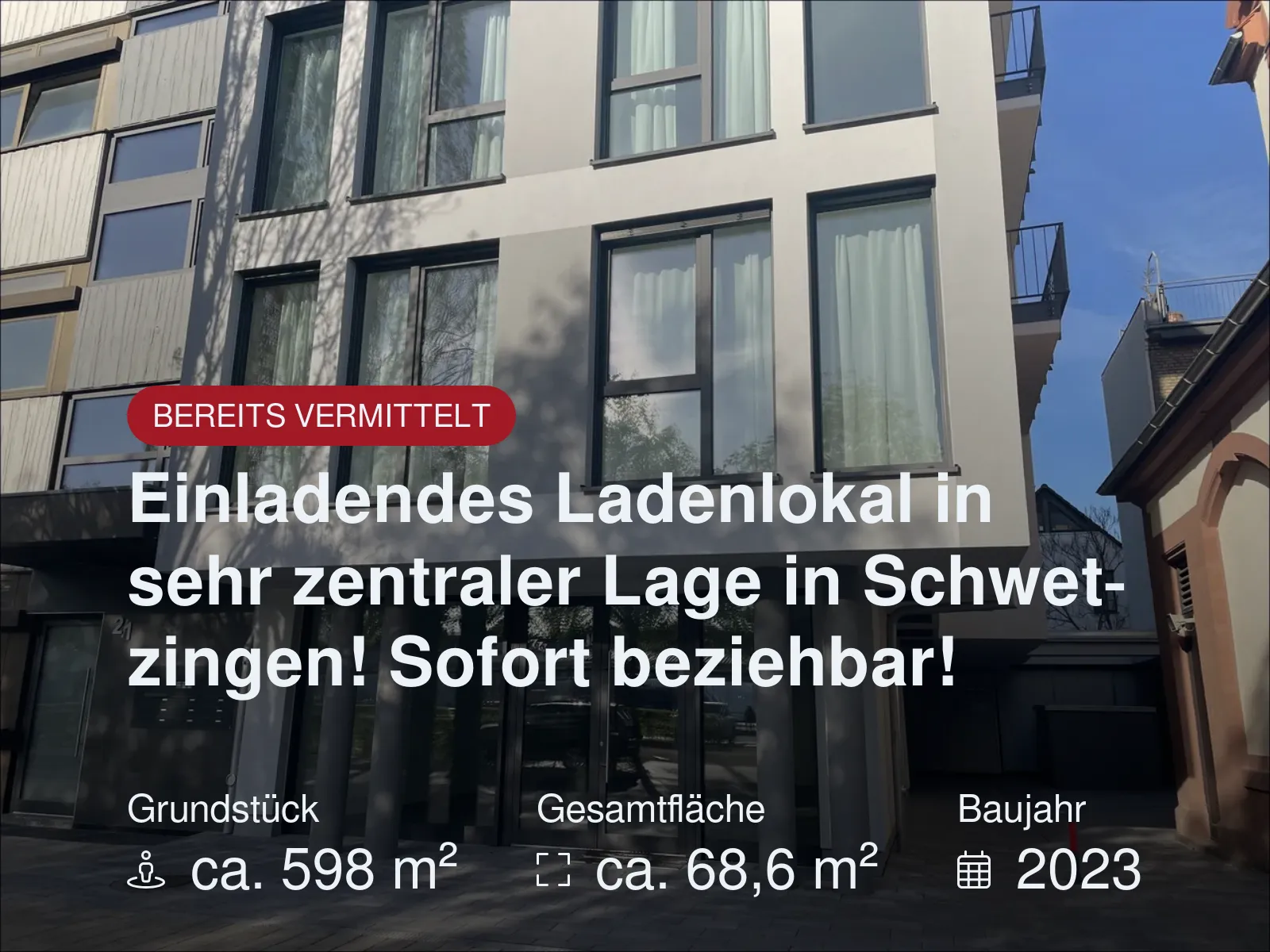 Nicht mehr verfügbar: Einladendes Ladenlokal in sehr zentraler Lage in Schwetzingen! Sofort beziehbar!