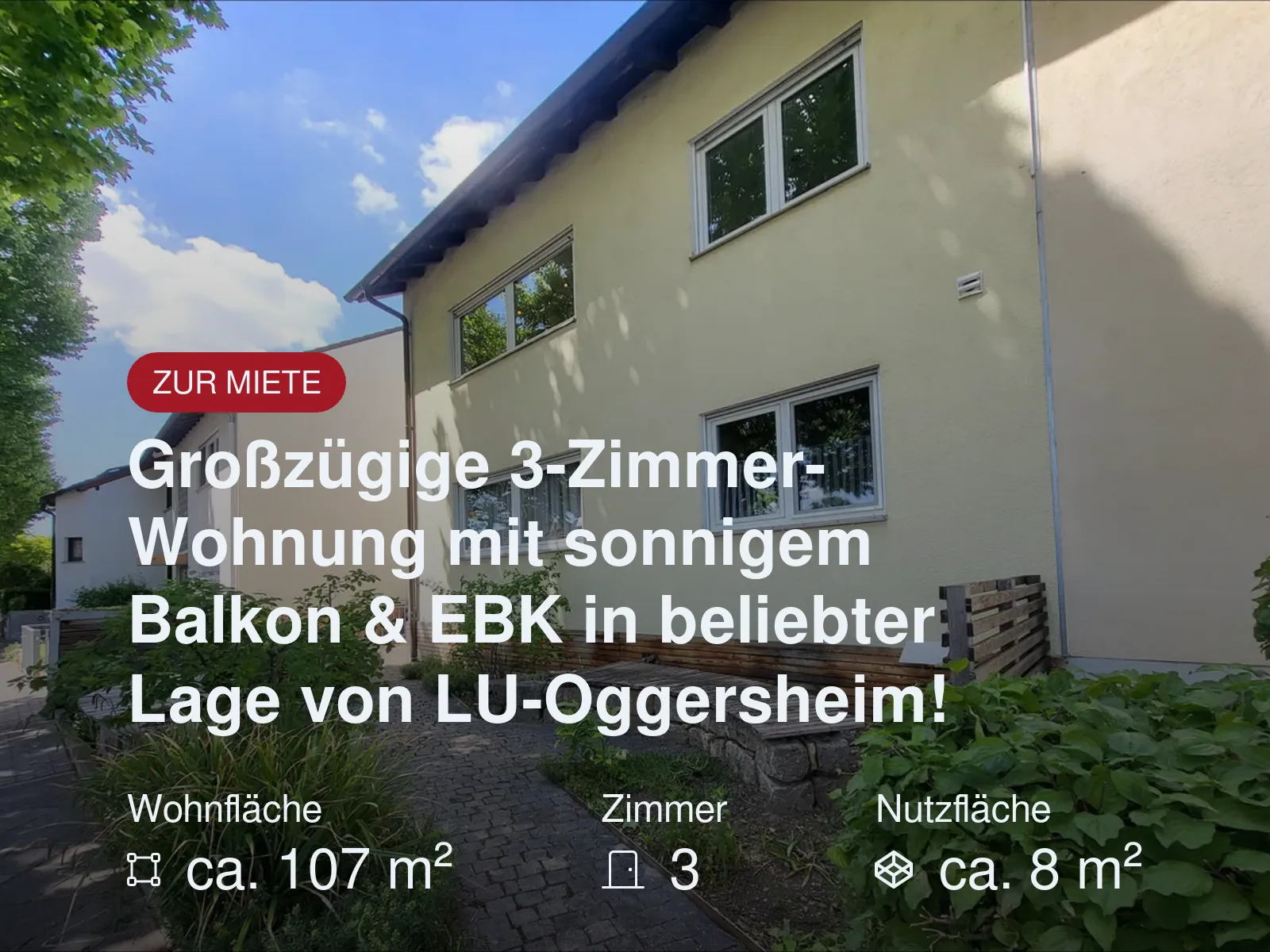 Großzügige 3-Zimmer-Wohnung mit sonnigem Balkon & EBK in beliebter Lage von LU-Oggersheim!