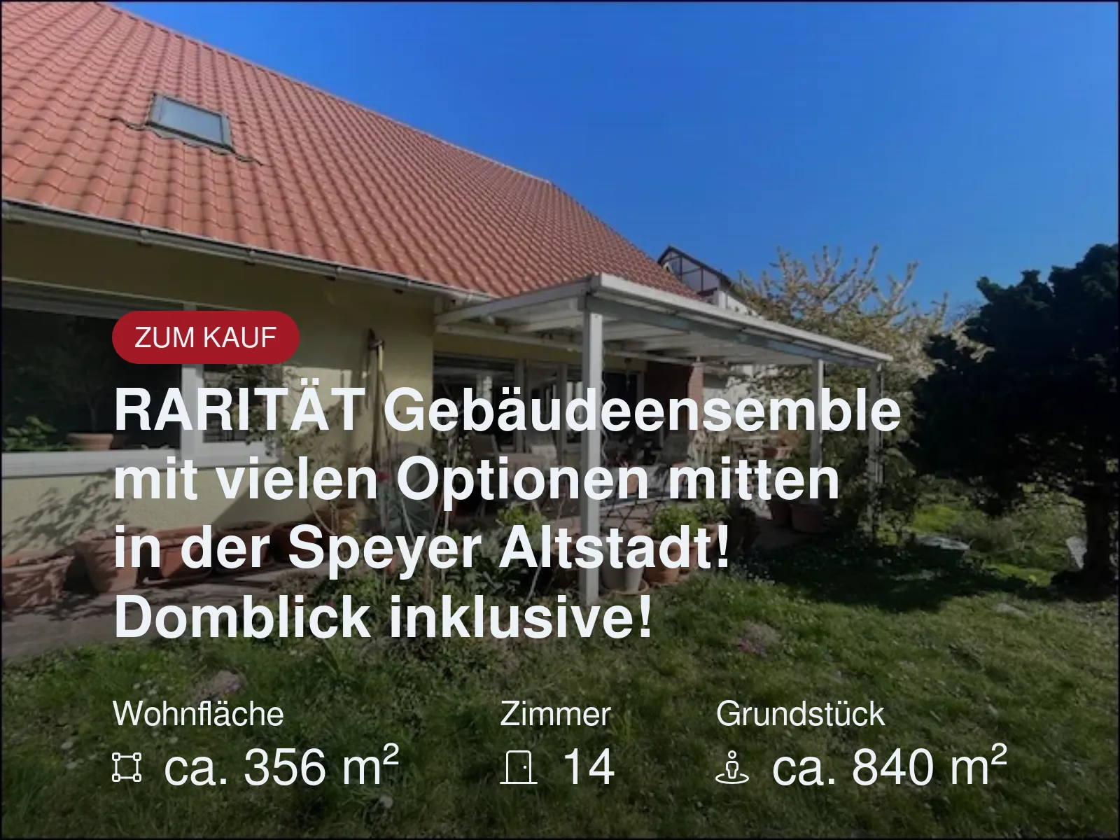 RARITÄT Gebäudeensemble mit vielen Optionen mitten in der Speyer Altstadt! Domblick inklusive!