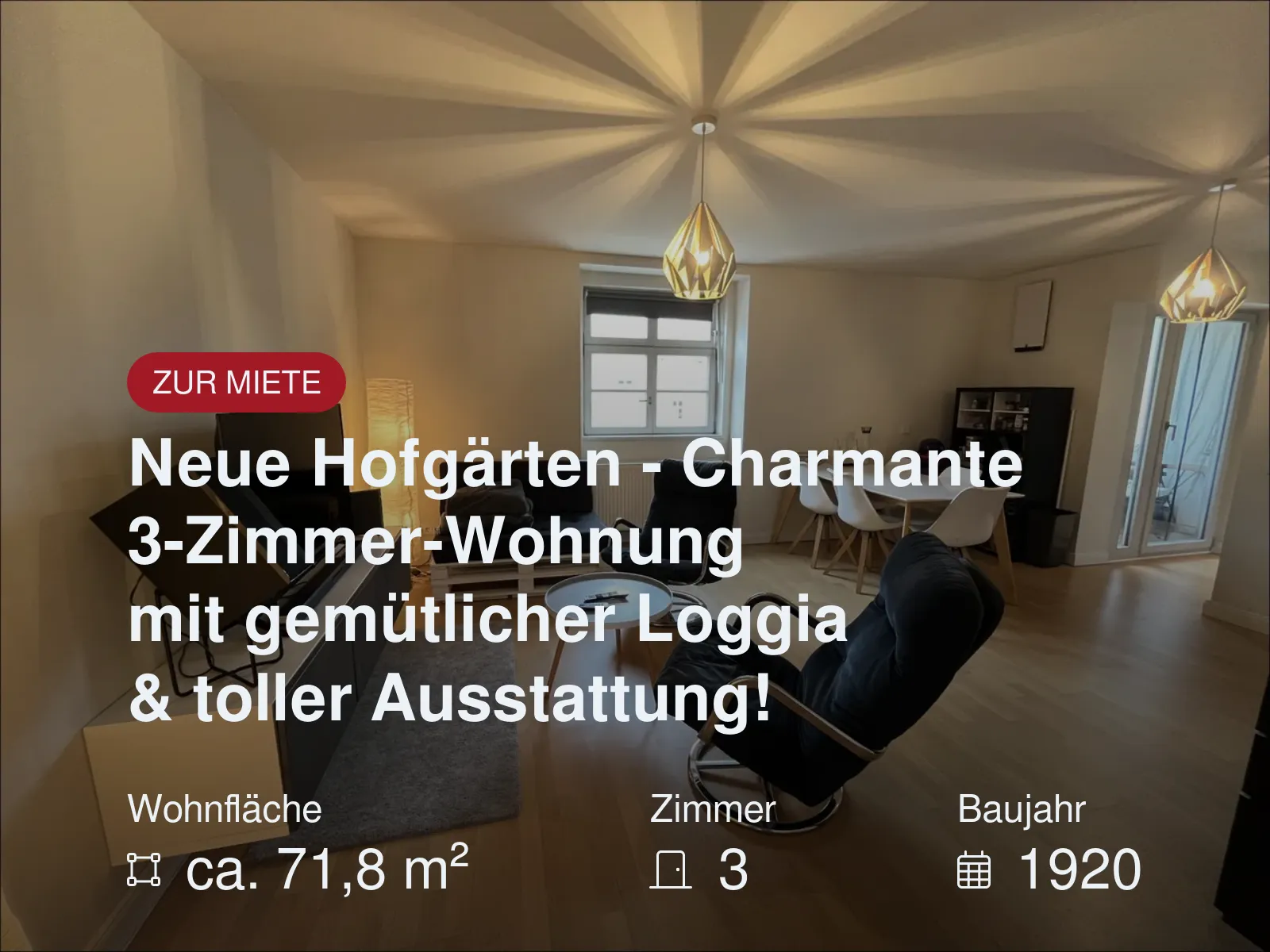 Neue Hofgärten – Charmante 3-Zimmer-Wohnung mit gemütlicher Loggia & toller Ausstattung!